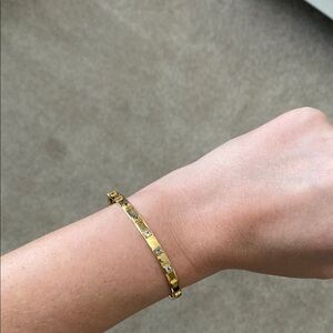 Margaret Elizabeth Gold Bangle with White Topaz Stones